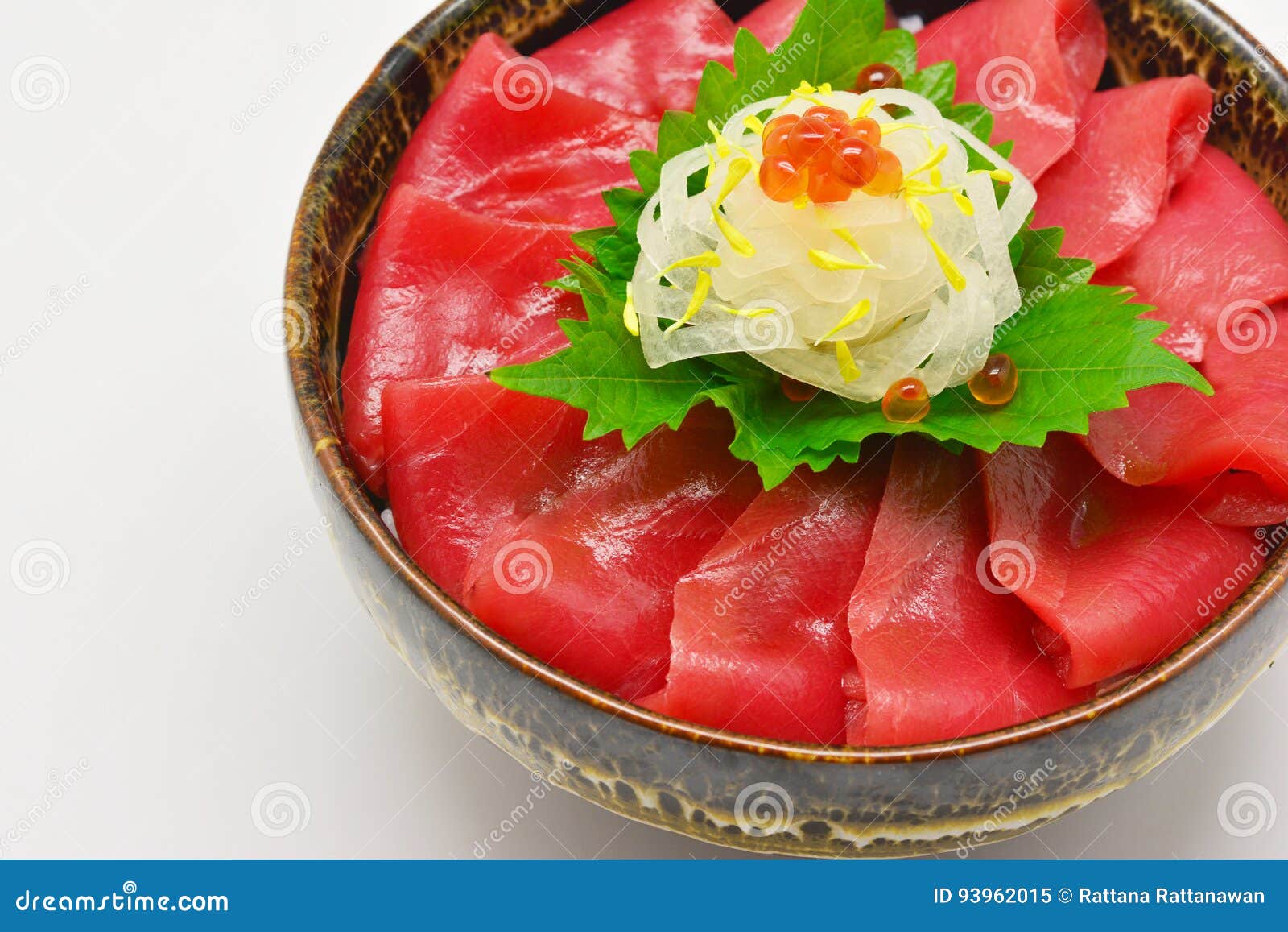Sashimi Tuna And Squid Top View On Wood Background RoyaltyFree Stock