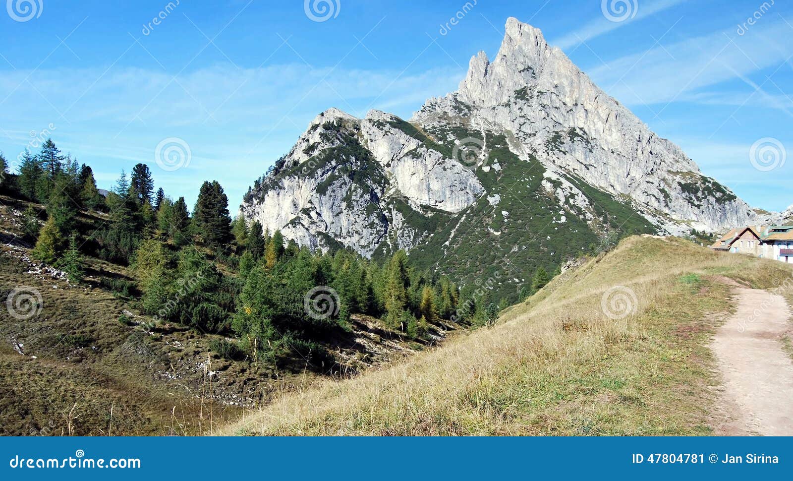 Sasso di Stria peak stock image. Image of panorama, tourism 47804781