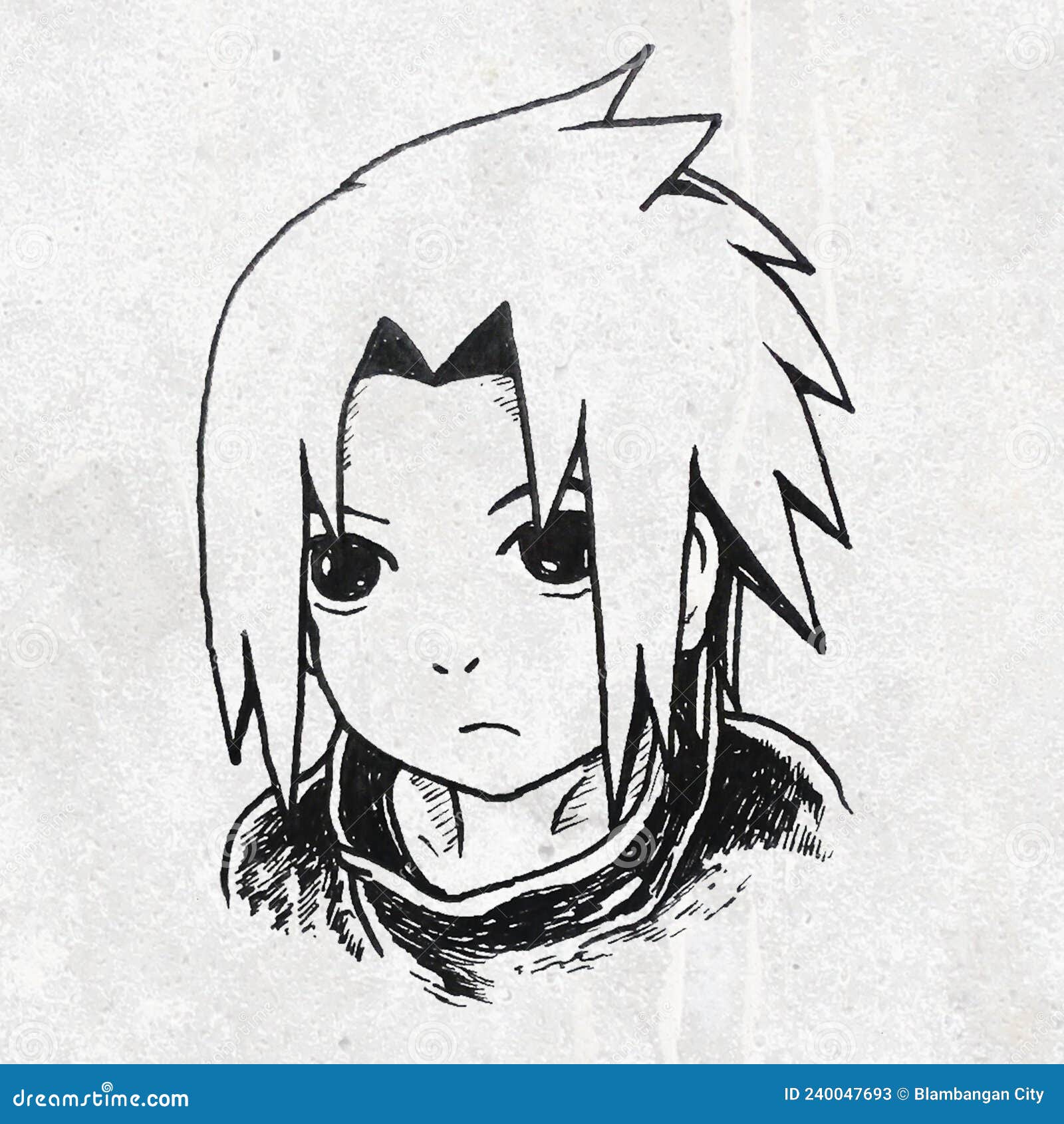 sasuke sketch original drawing on paper