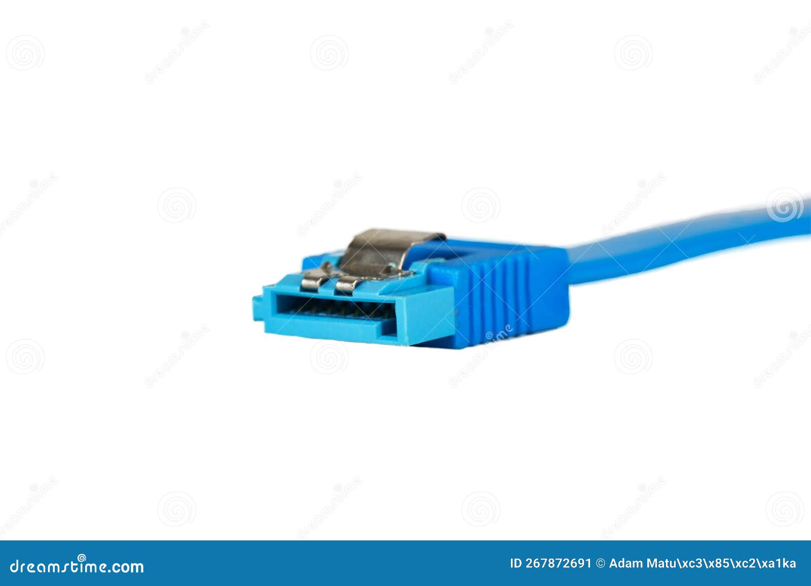 Sata Blue Cable, Isolated on White Stock Image Image of blue