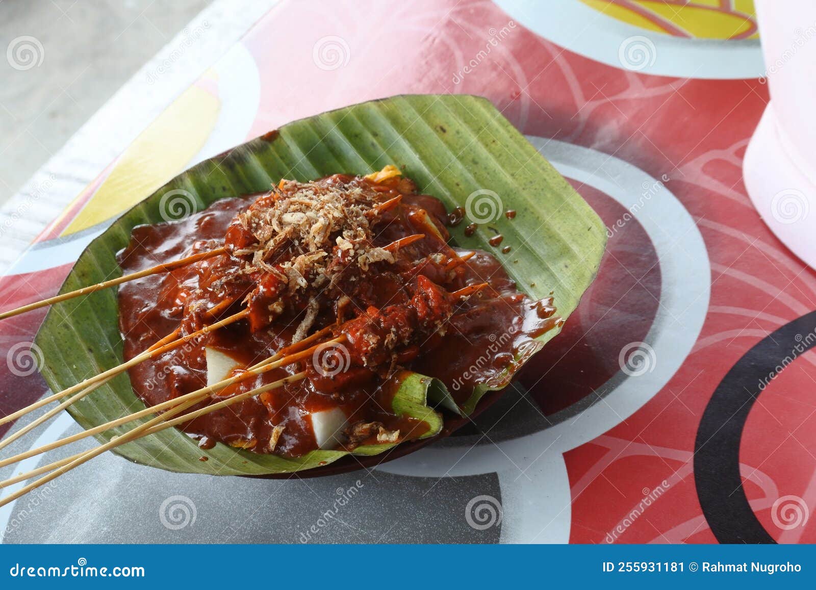 Sate Padang Burned With Smoldering Charcoal Indonesian Traditional Food Satay Padang From West