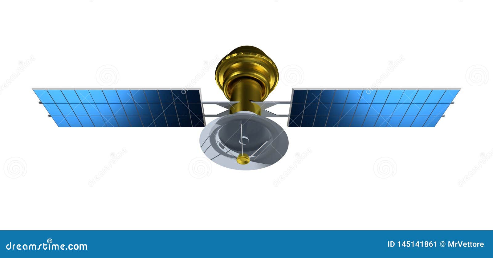 satelite  on white background. realistic satellite. 3d render satelit 