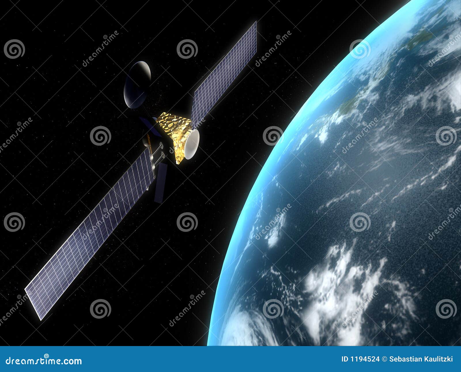 Satellit för framförande 3d