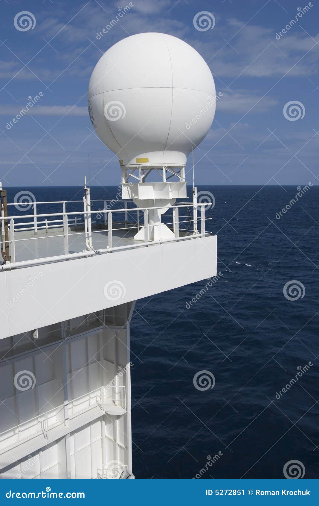 Satellite Antenna Dome On A Ship Stock Image Image 5272851