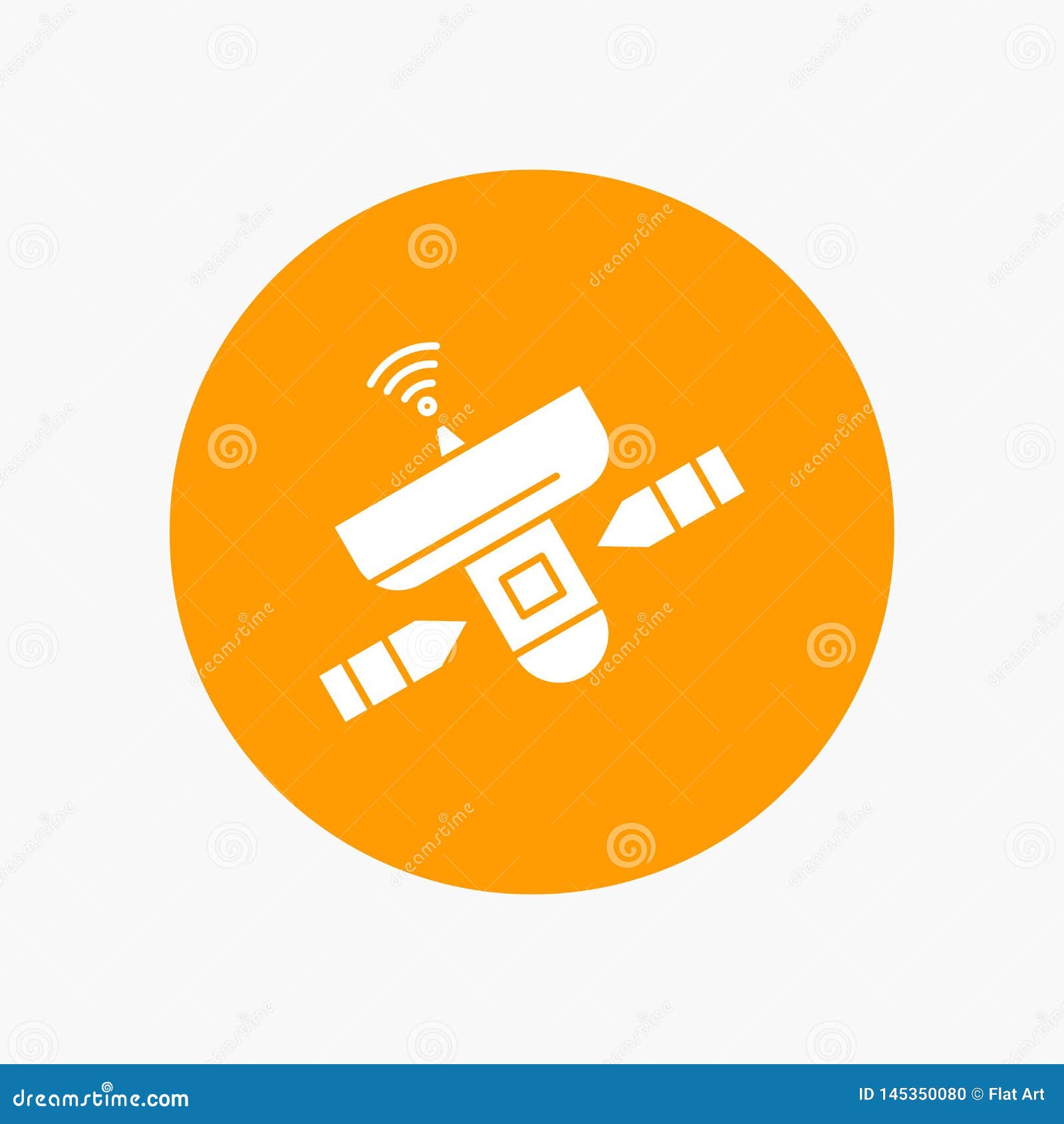 Satellite, Antenna, Radar, Space, Signal White Glyph Icon in Circle ...