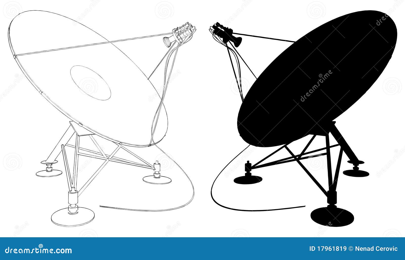 Satellite Antenna Silhouette Cartoon Vector 22506525