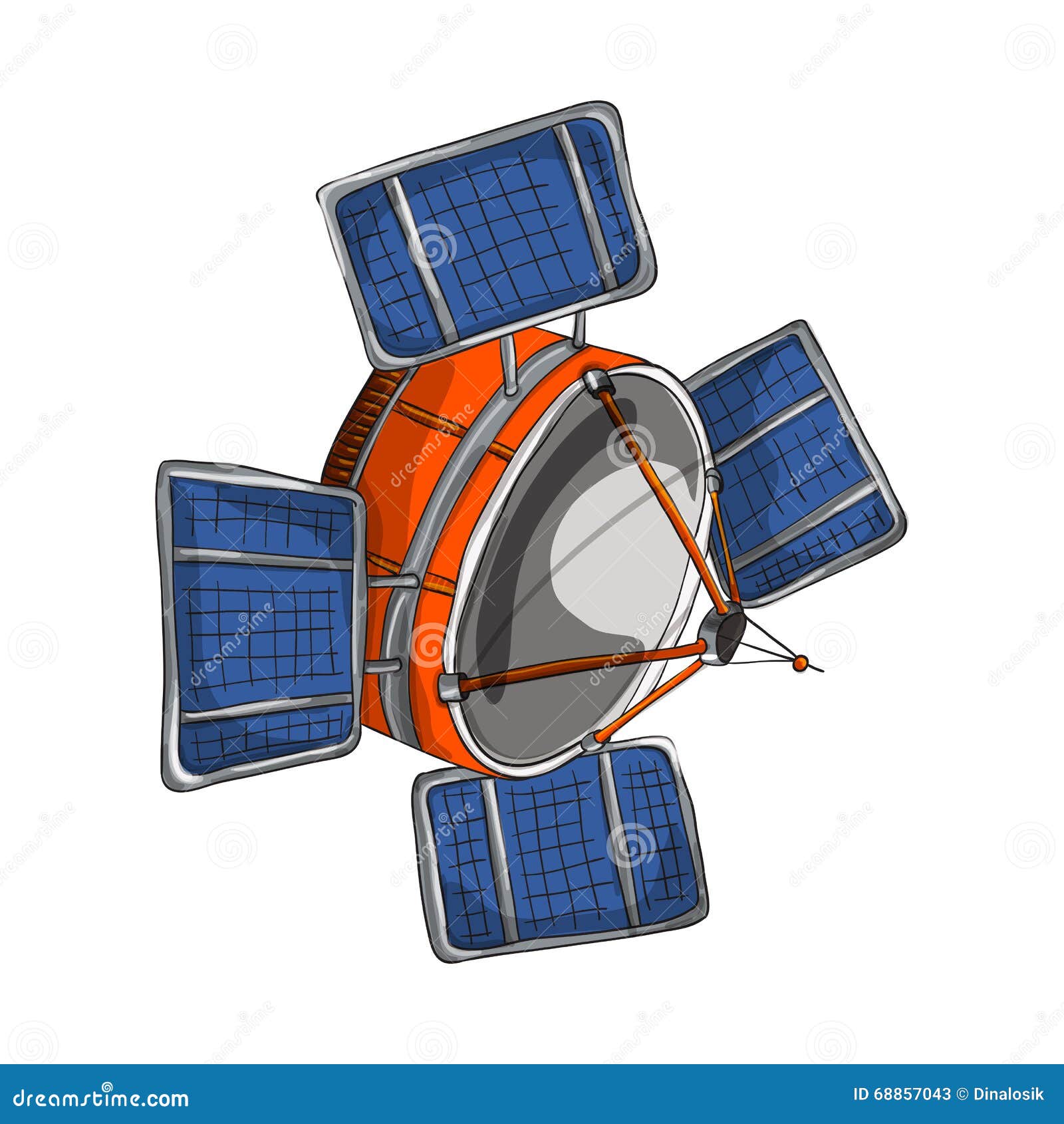 Satellite cartoon stile stock illustration. Illustration of logo - 68857043