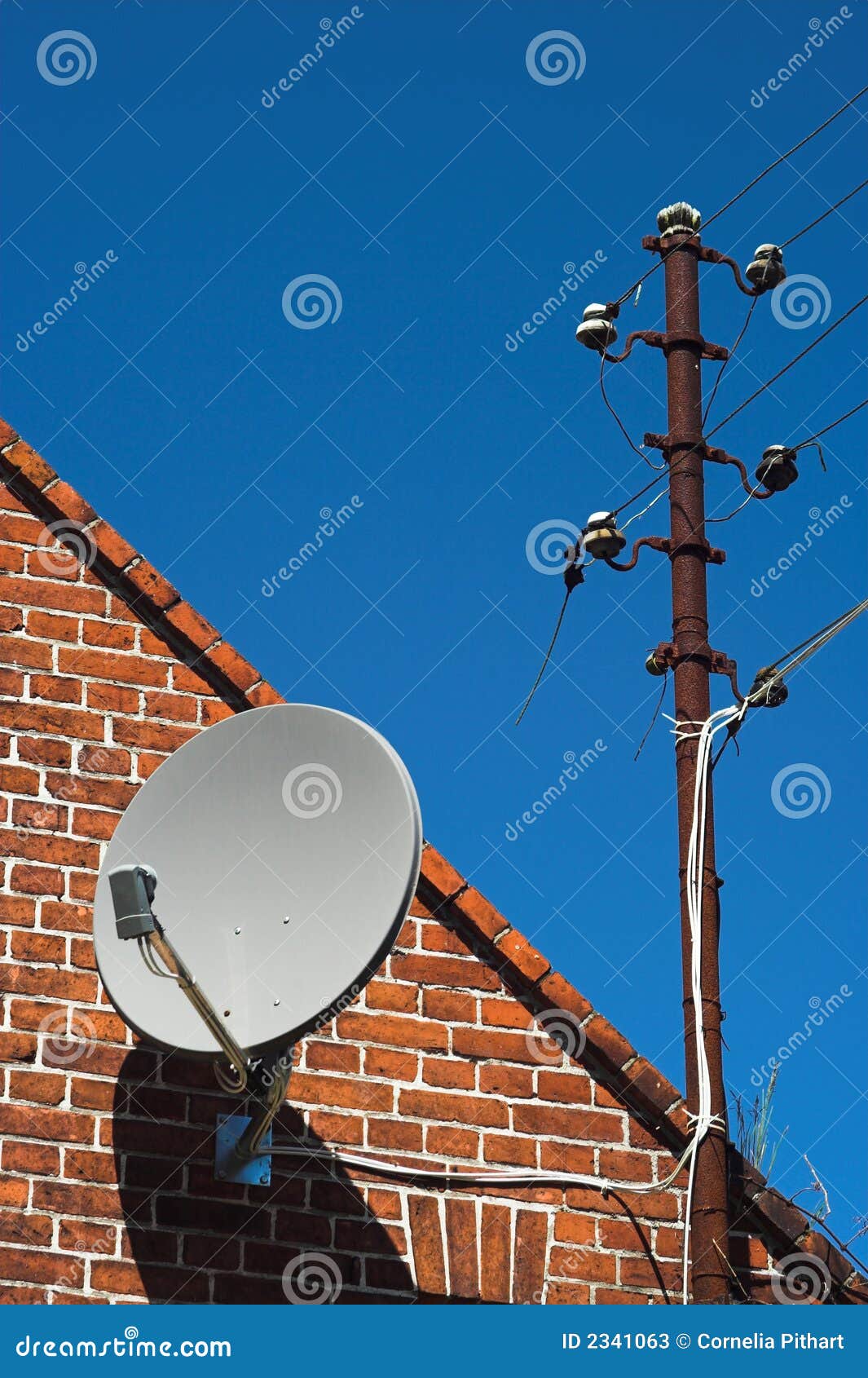Satellite dish stock image. Image of brown, line, electricity 2341063