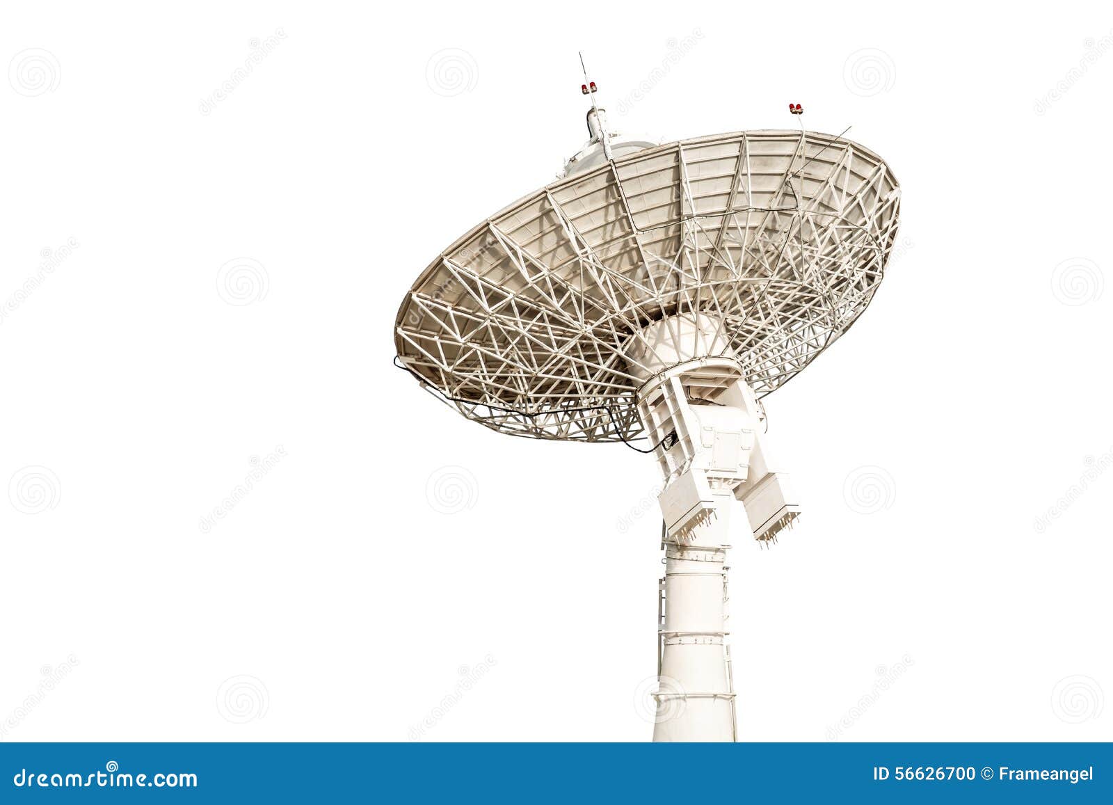 Satellite Dish Antenna Radar Big Size Isolated on White Background