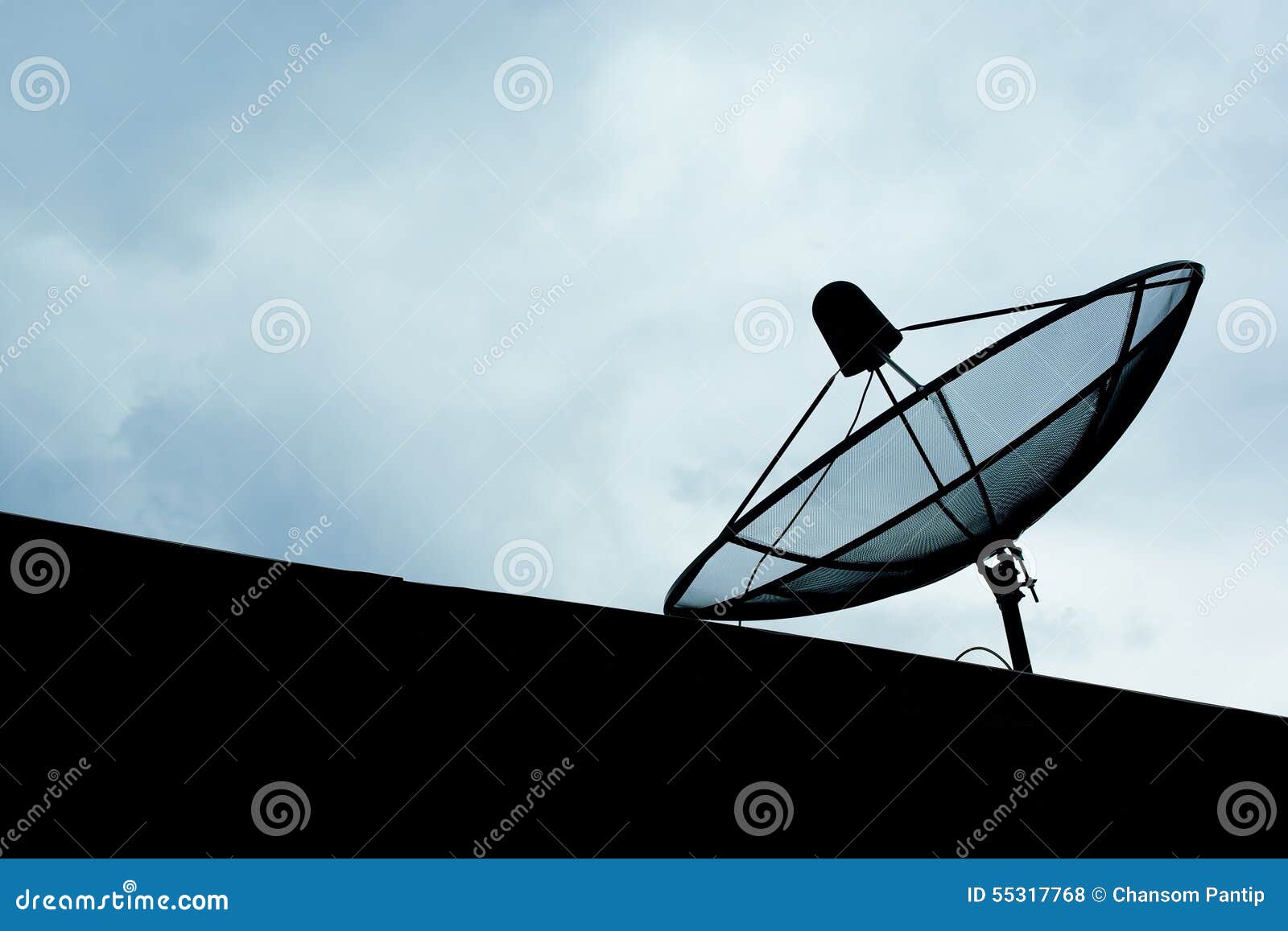 Satellite Dish Antenna in Rural Area Stock Photo Image of digital, 55317768