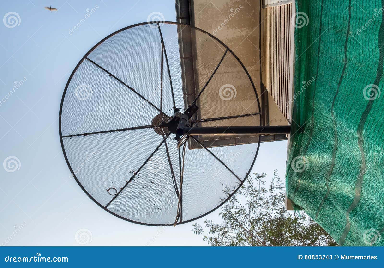 Satellite Dish Black Install in House Stock Image Image of roof, cloud 80853243