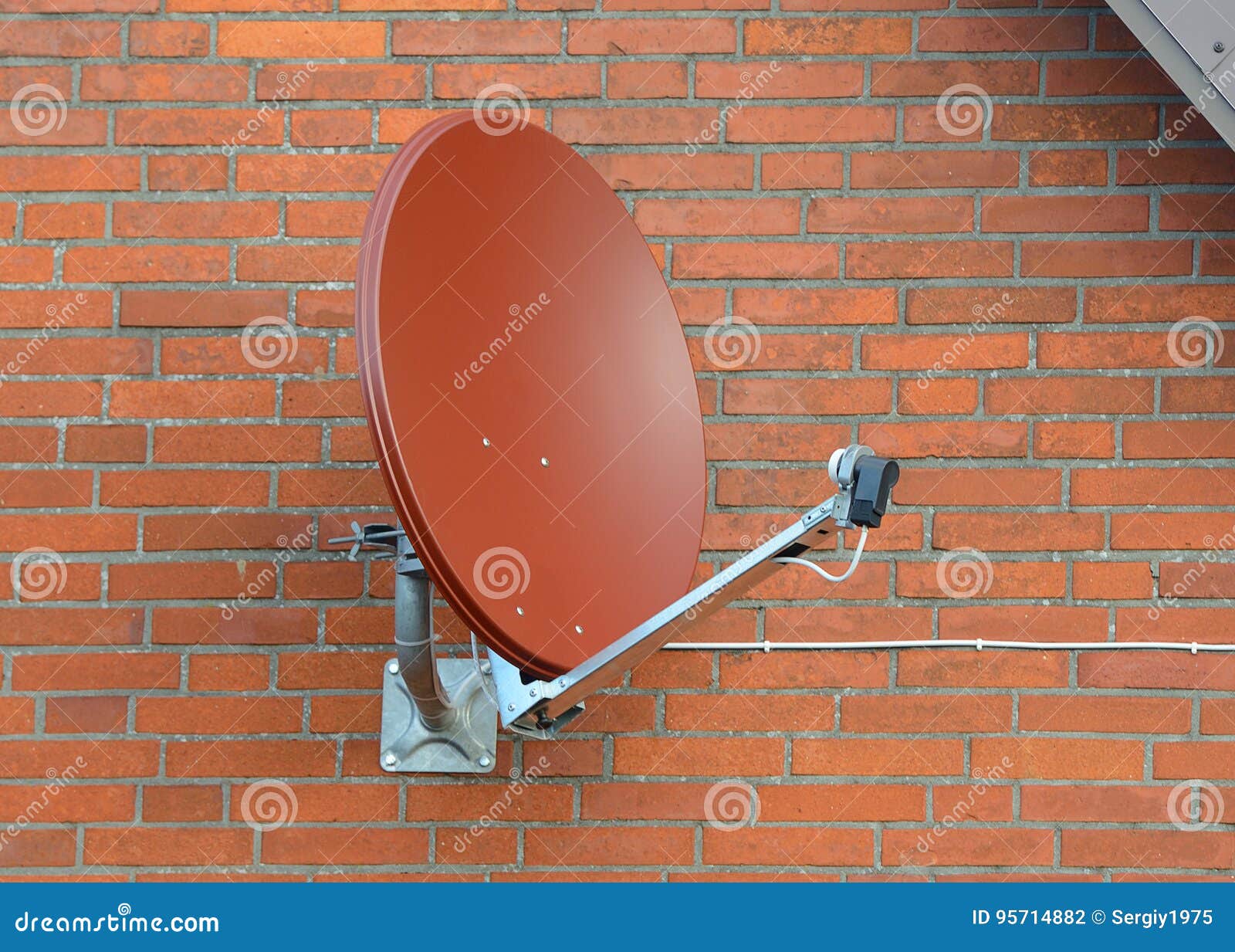 Satellite Dish on a Brick Wall Stock Photo Image of connection