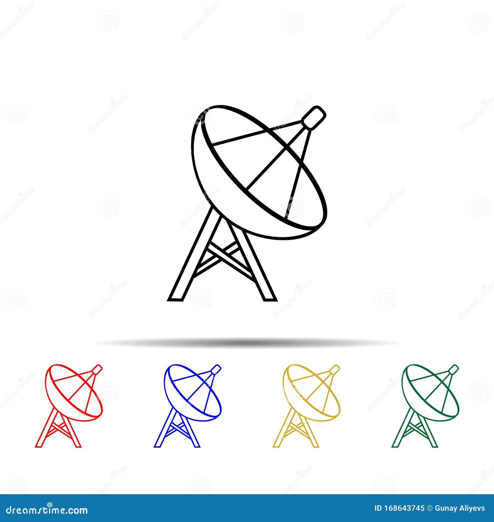 Satellite receiver icon in doodle sketch lines. Data information technology  space science Stock Vector Image & Art - Alamy