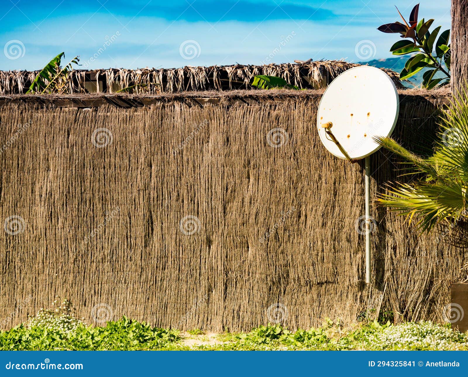 Satellite dish outdoors stock image. Image of country 294325841