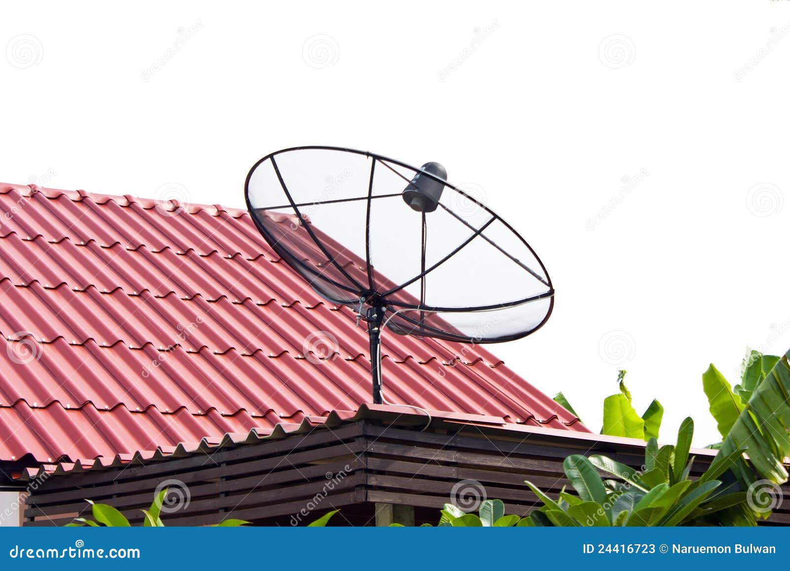 Satellite dish on roof stock image. Image of data, mount 24416723