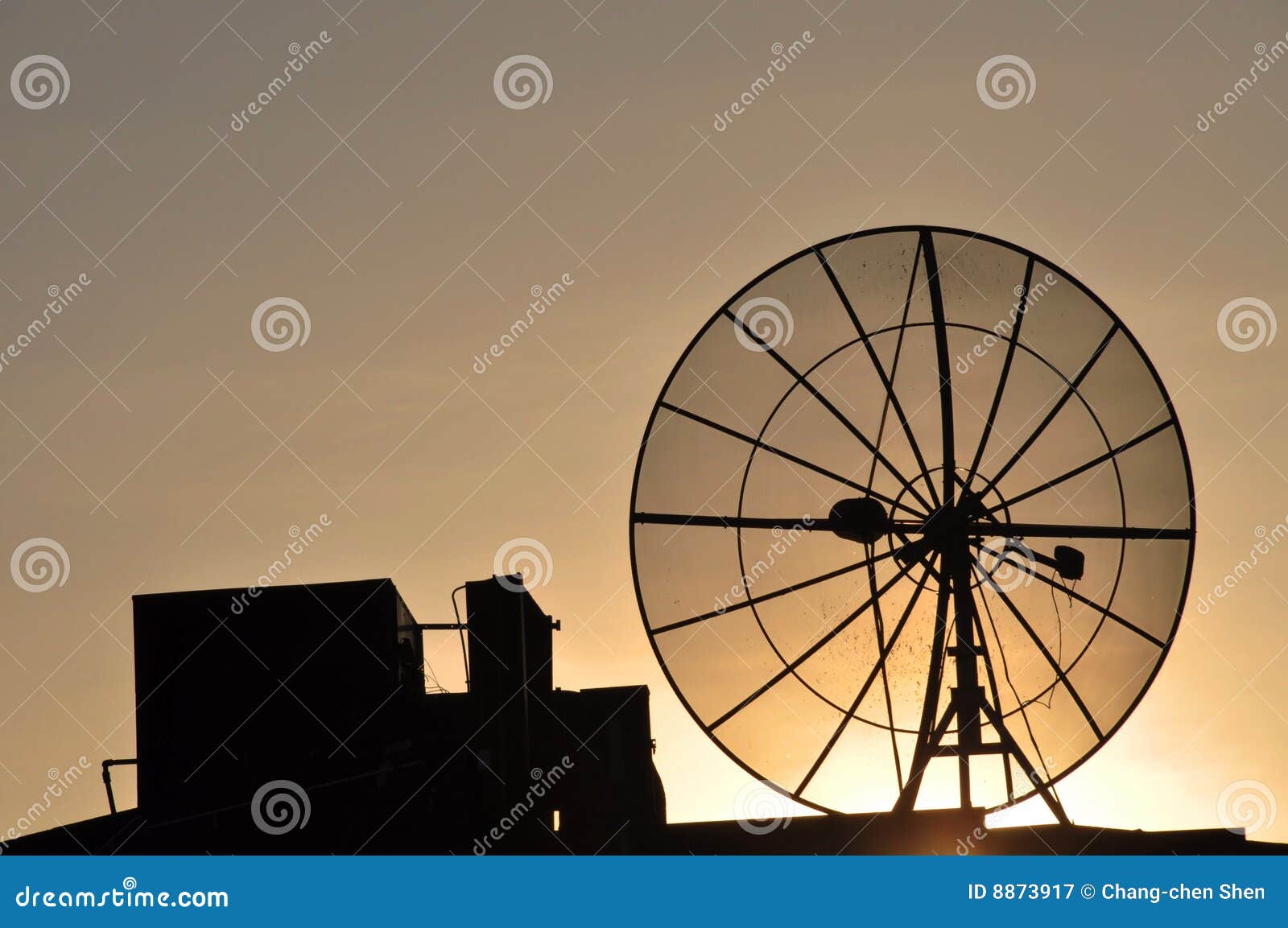 satellite dish on a roof