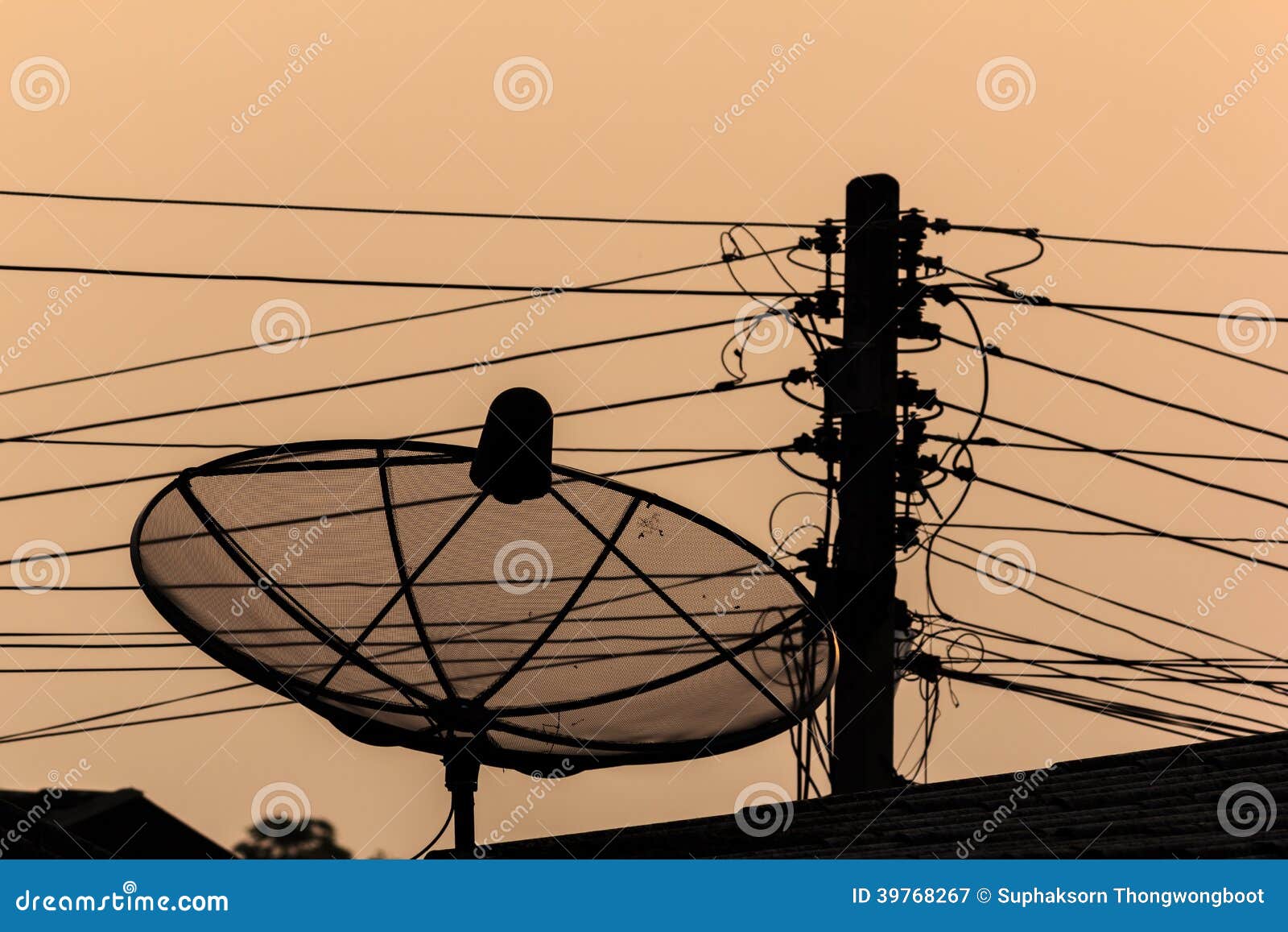 Satellite Dish on the roof stock image. Image of telescope - 39768267