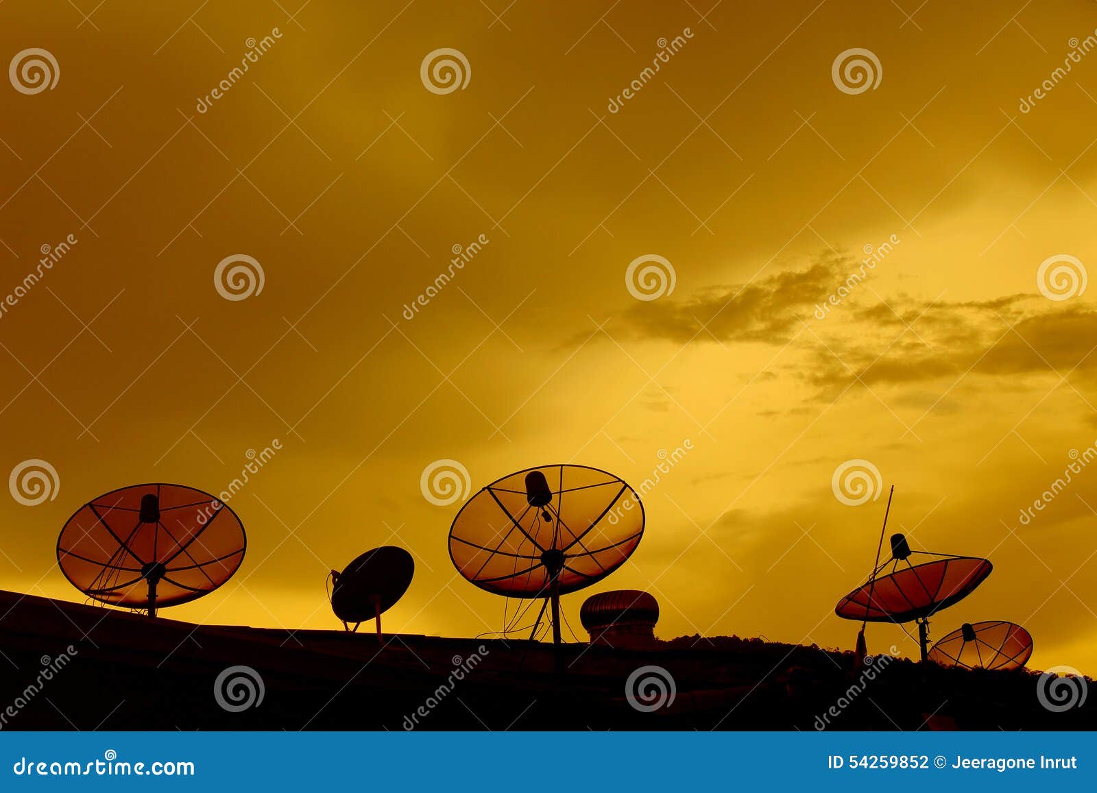 Satellite dish on the roof stock photo. Image of asia 54259852
