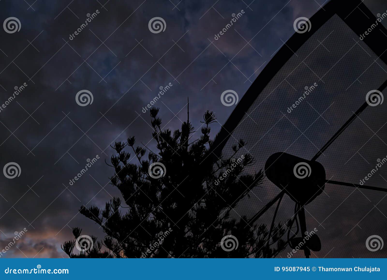 Satellite Dish in a Rural Area Stock Image Image of rise, trees 95087945