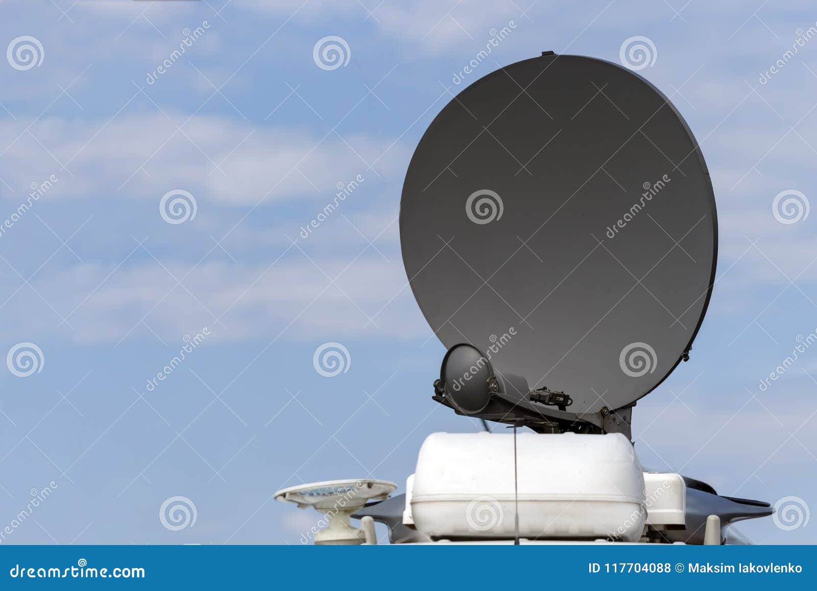 Satellite Dish on the TV Car Stock Photo Image of channel, radar