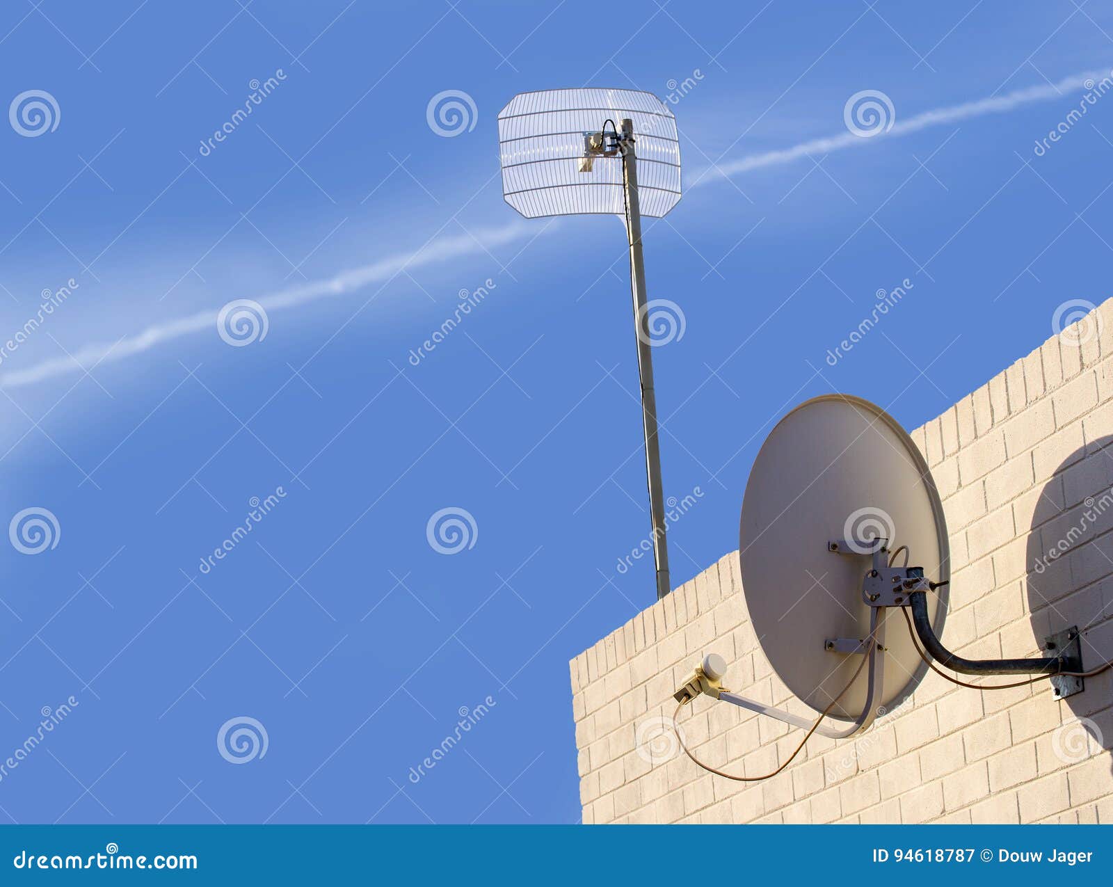 Satellite Dish And Wireless Antenna Stock Image Image of