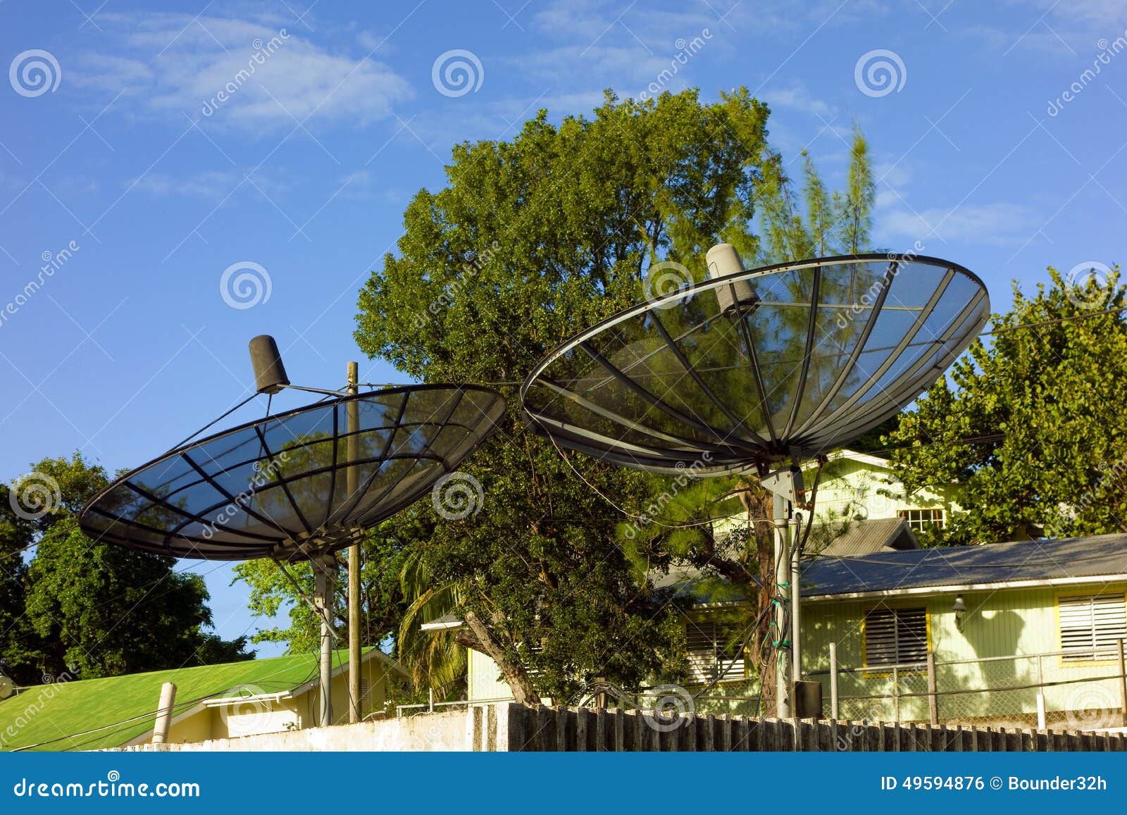 Satellite dishes stock photo. Image of connection, power 49594876