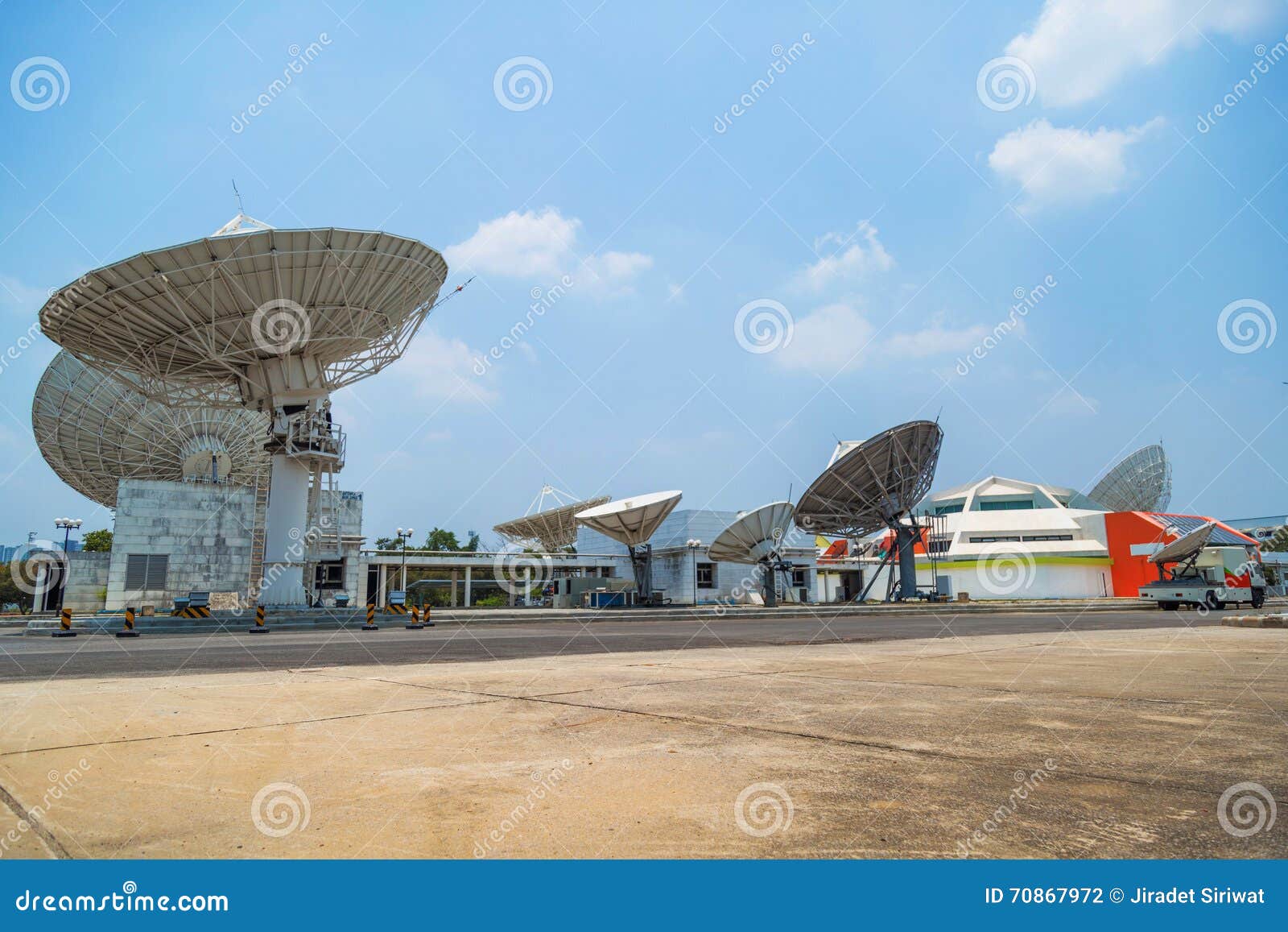 Satellite on Ground Station Stock Photo Image of locate, dish 70867972