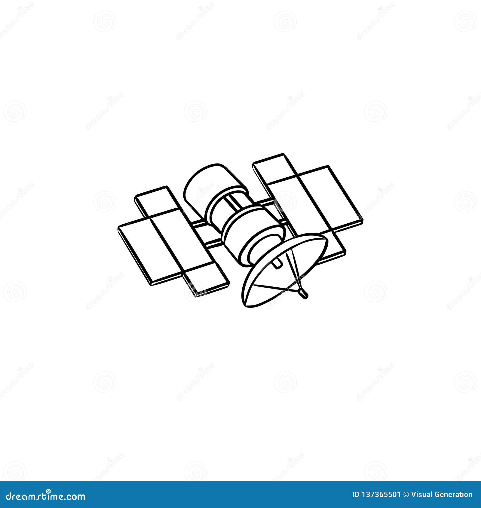 Satellite Sketch Vector Illustration Art Stock Vector - Illustration of  vector, orbitn: 41367362