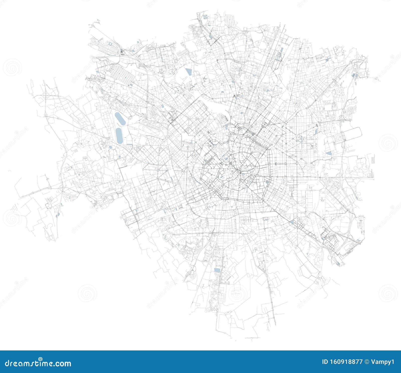 satellite map of milan, zones and municipalities. streets. lombardy. italy