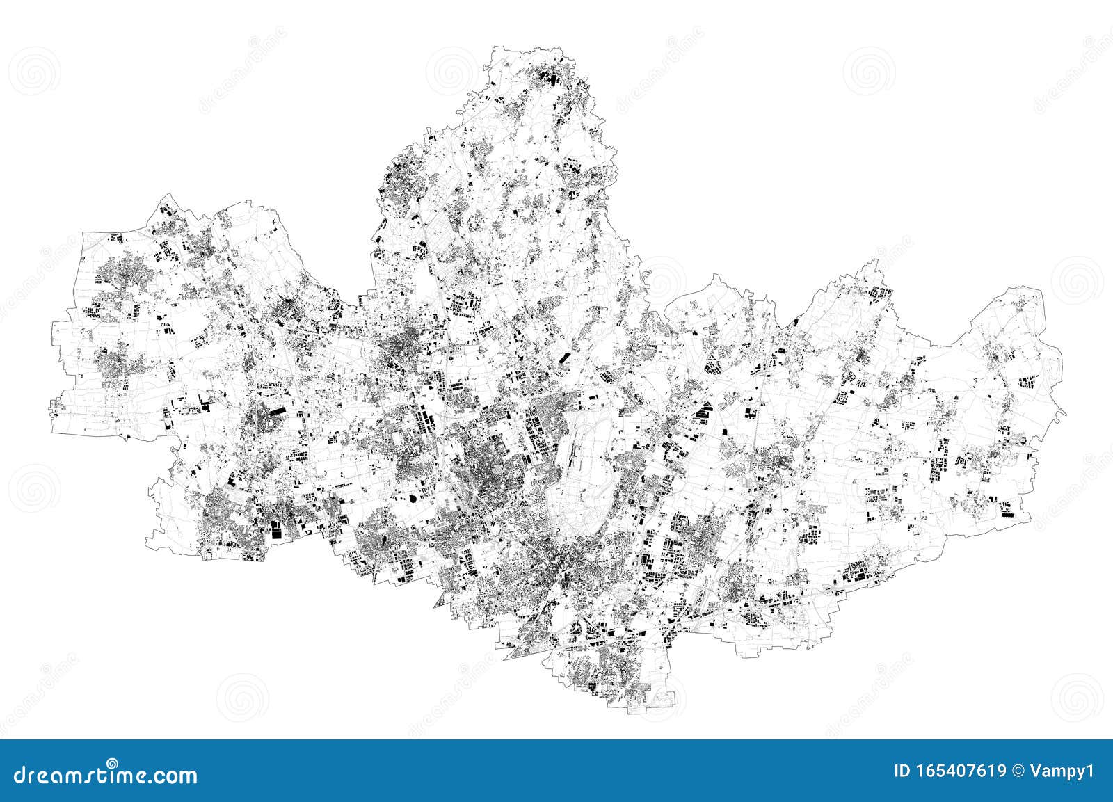 satellite map of province of monza e brianza milan, towns and roads, buildings and connecting roads of surrounding areas. italy