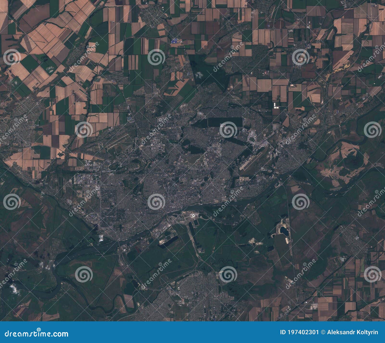 Satellite Map of Rostov on Don in Russia, View from Space Stock Image Image of people