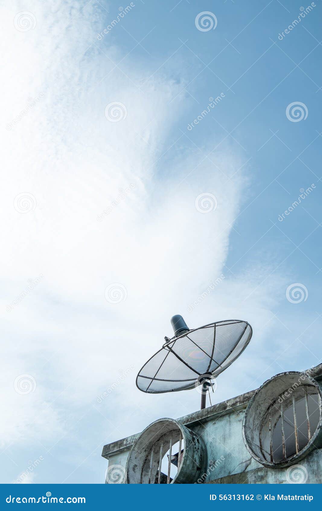 Satellite on the roof stock photo. Image of aerial, isolated 56313162