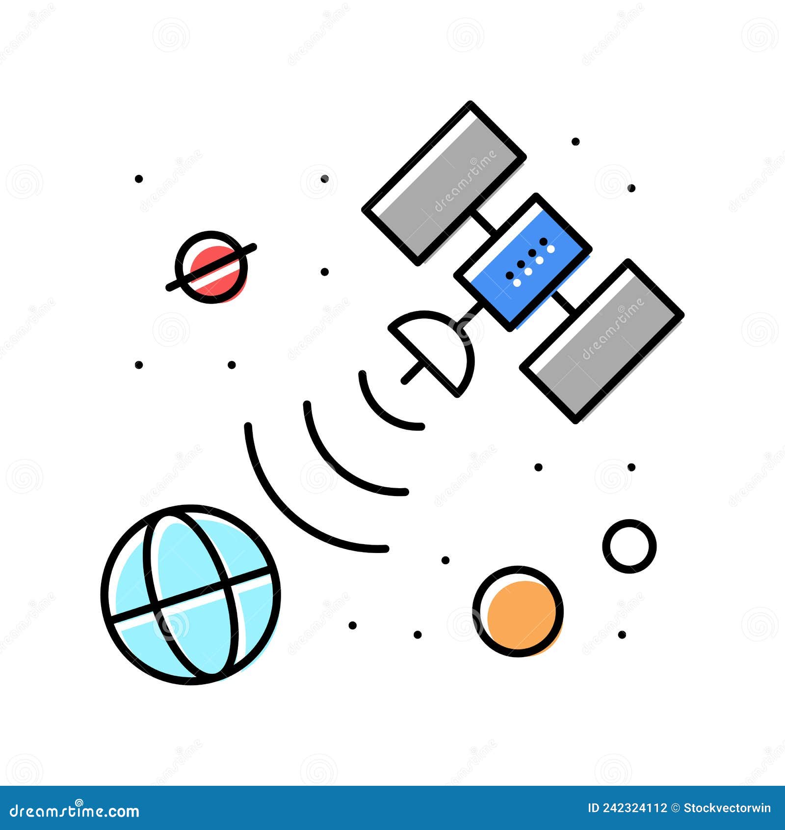 Satellite signal linear icon. Thin line illustration. Contour symbol.  Vector isolated outline drawing 9343386 Vector Art at Vecteezy