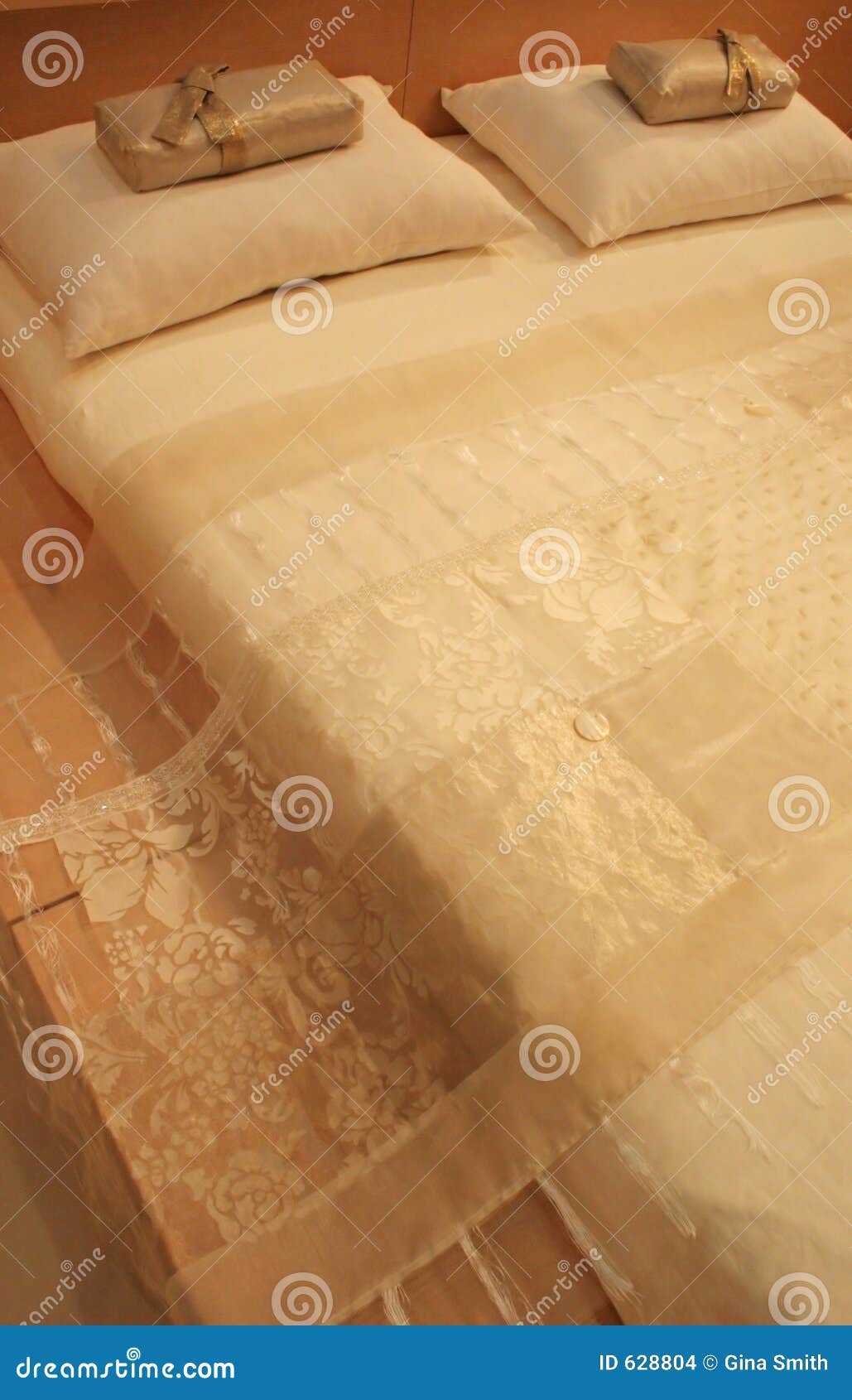 Satin and Lace Bed Home Interiors Stock Photo Image of cover