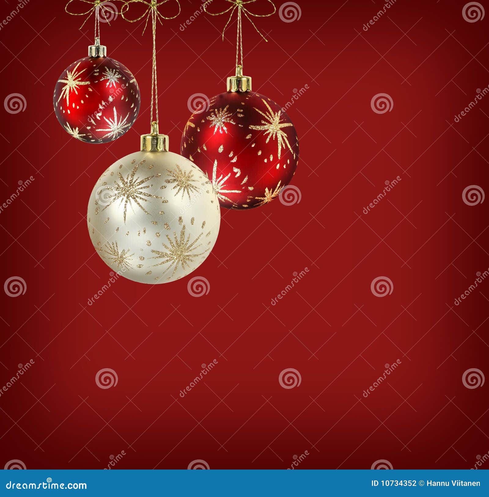 Satin Red and White Christmas Balls Stock Photo - Image of decorating ...