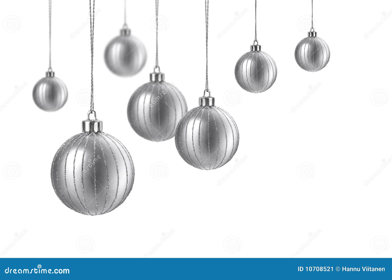 Satin Silver Christmas Balls Stock Image - Image: 10708521