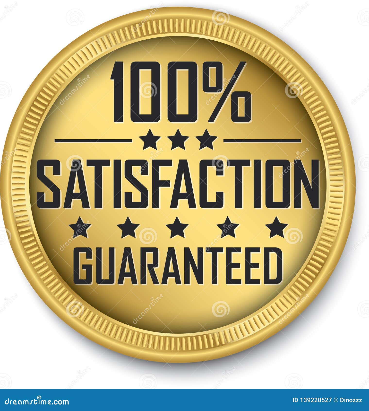 100 Satisfaction Guaranteed Gold Label, Vector Illustration Stock