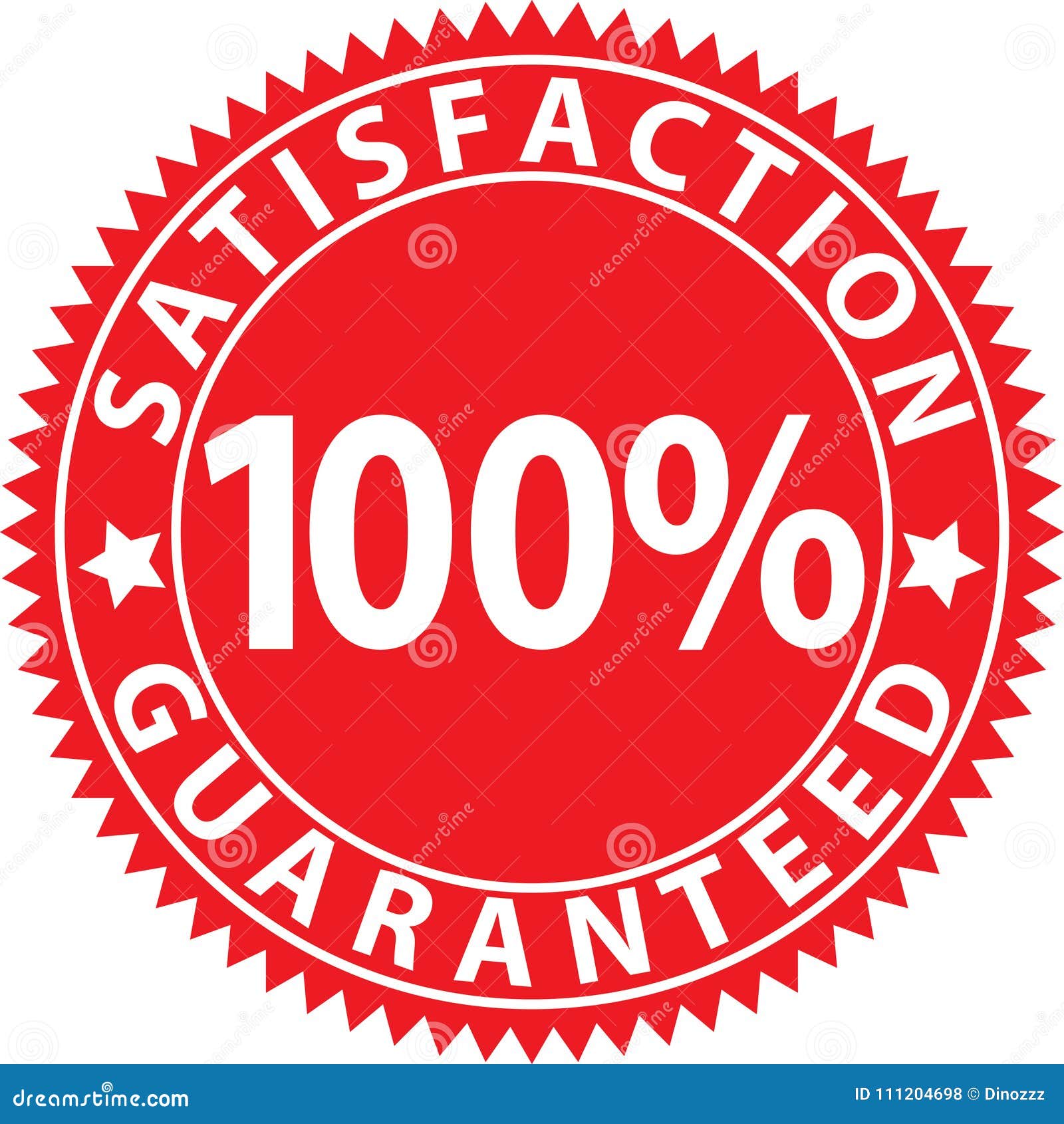 Satisfaction 100 Guaranteed Red Sign, Vector Illustration Stock Vector