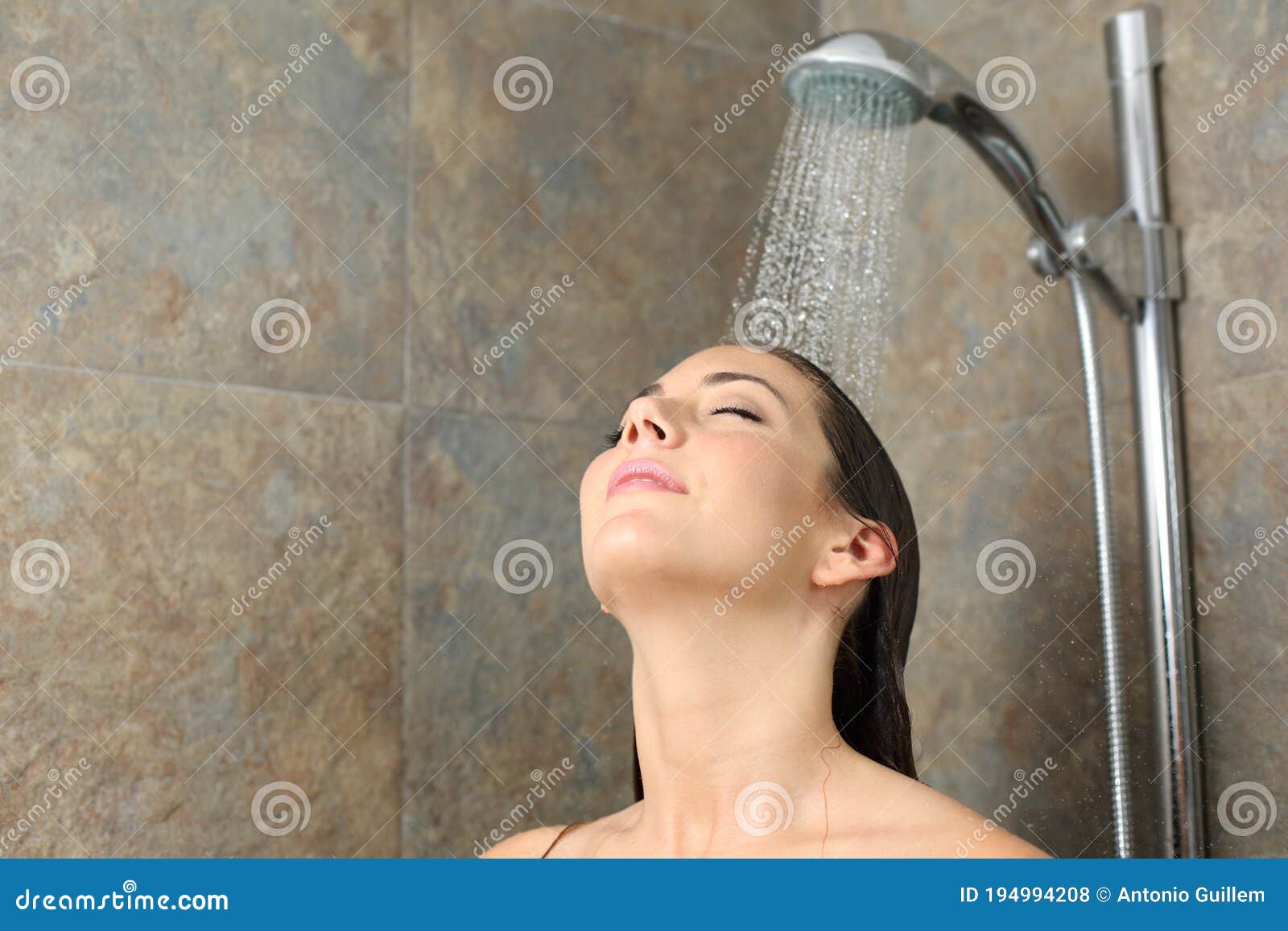 Teen taking shower