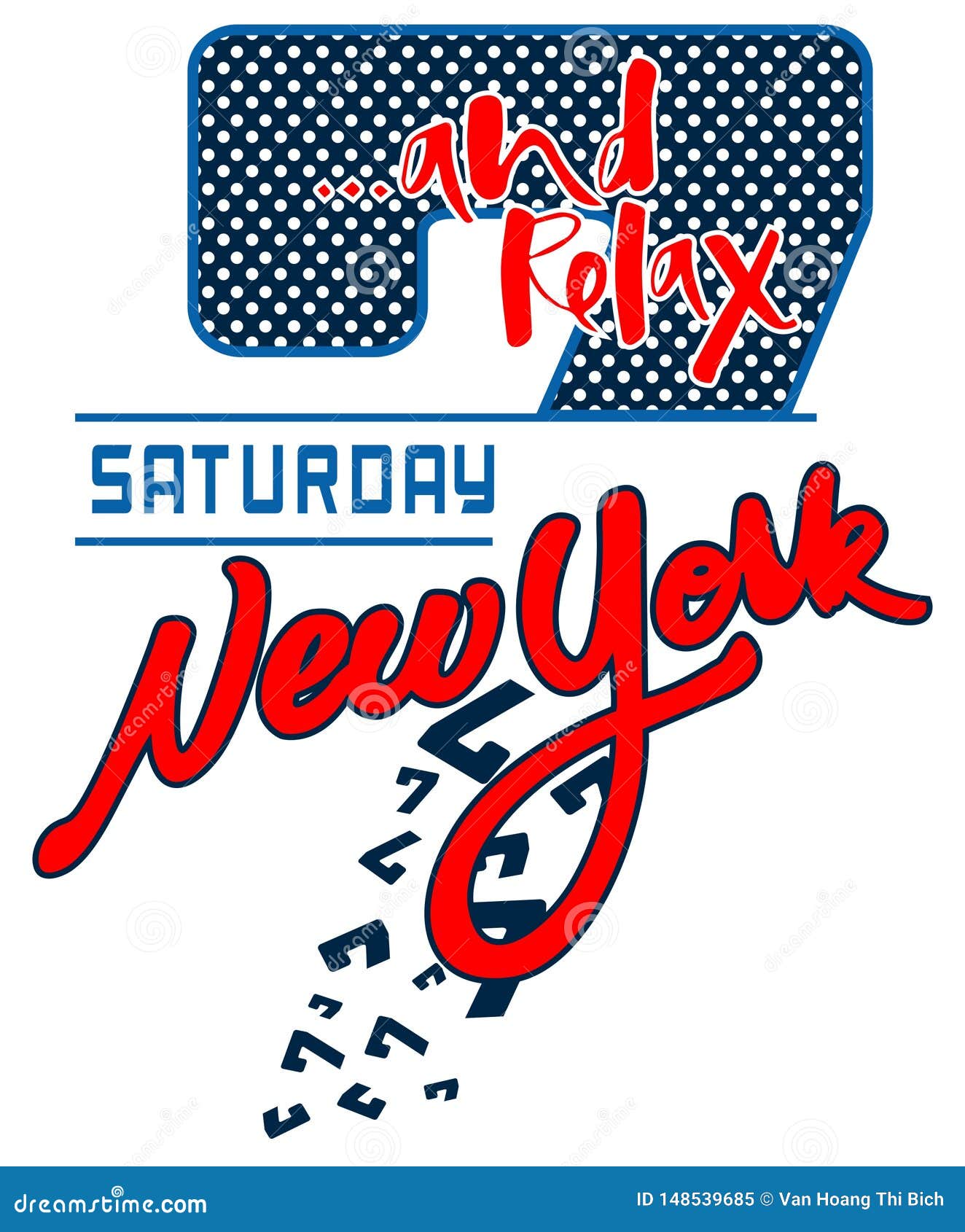 Saturday New York T Shirt Design for Print Stock Vector - Illustration