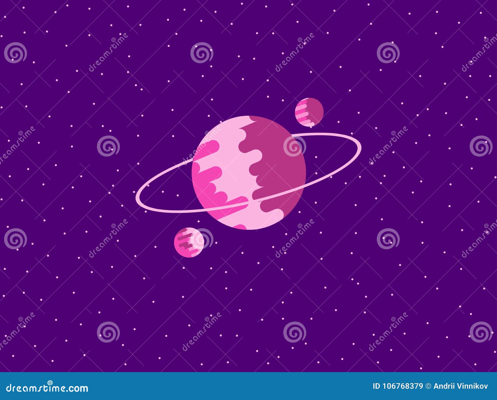 Saturn Flat Style. Planet Of The Solar System. Vector ...