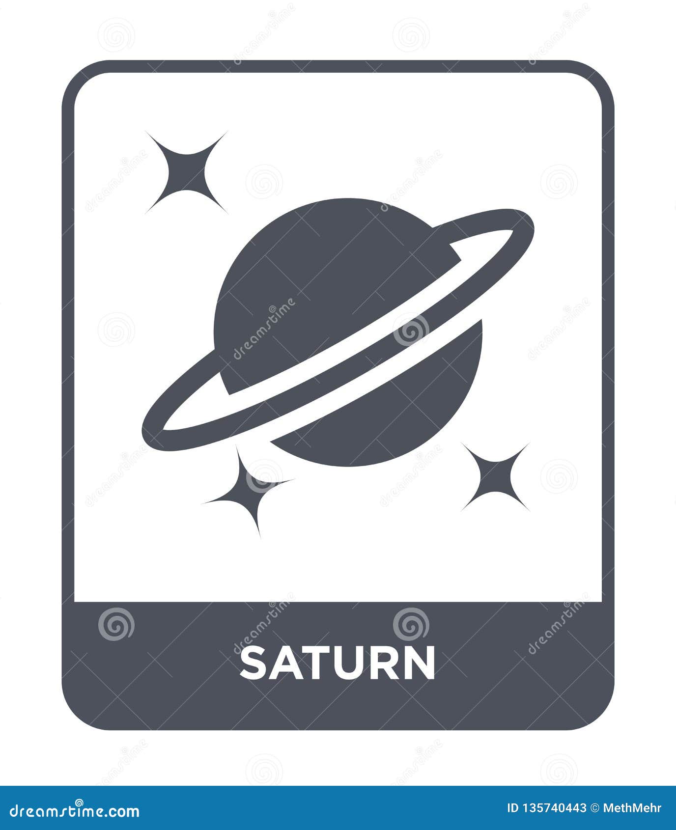 Saturn Icon in Trendy Design Style. Saturn Icon Isolated on White ...