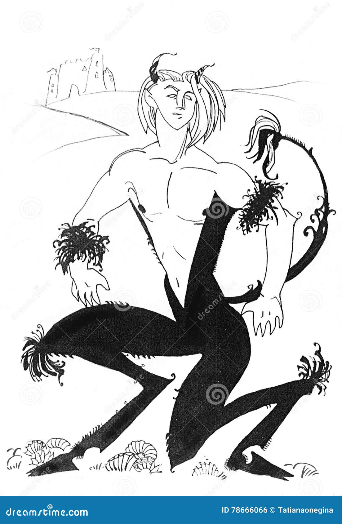 Satyr stock illustration. Illustration of cartoon, handsome - 78666066