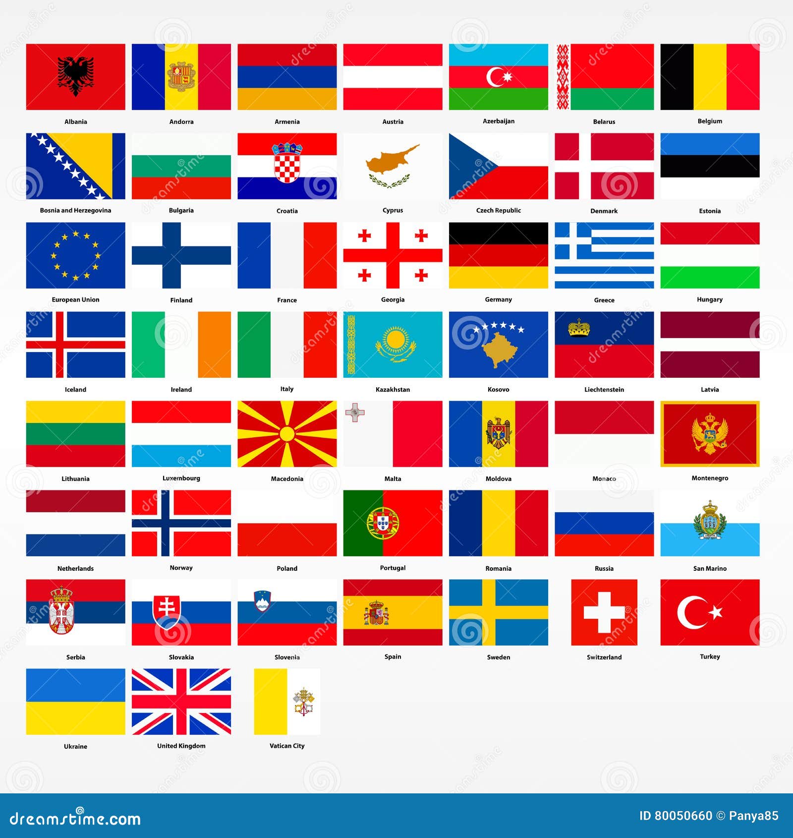 Satz Flaggen Aller Lander Von Europa Vektor Abbildung Illustration Von Flaggen Satz