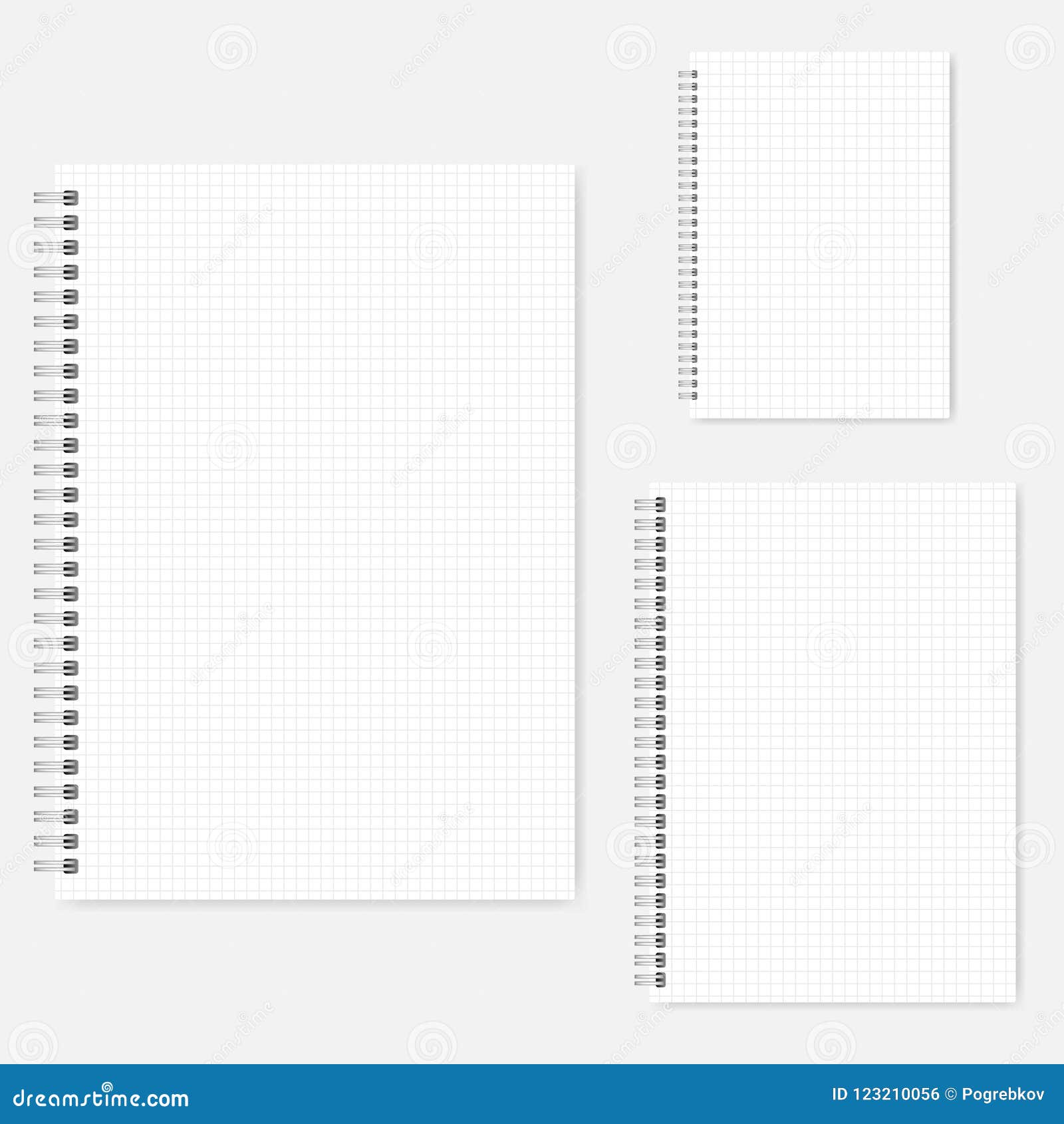 Satz Zeichenpapiers Mit Masseinteilungnotizbucher A5 A6 Grosse Templat Des Drahtes Verklemmte Vektor Abbildung Illustration Von Satz Grosse