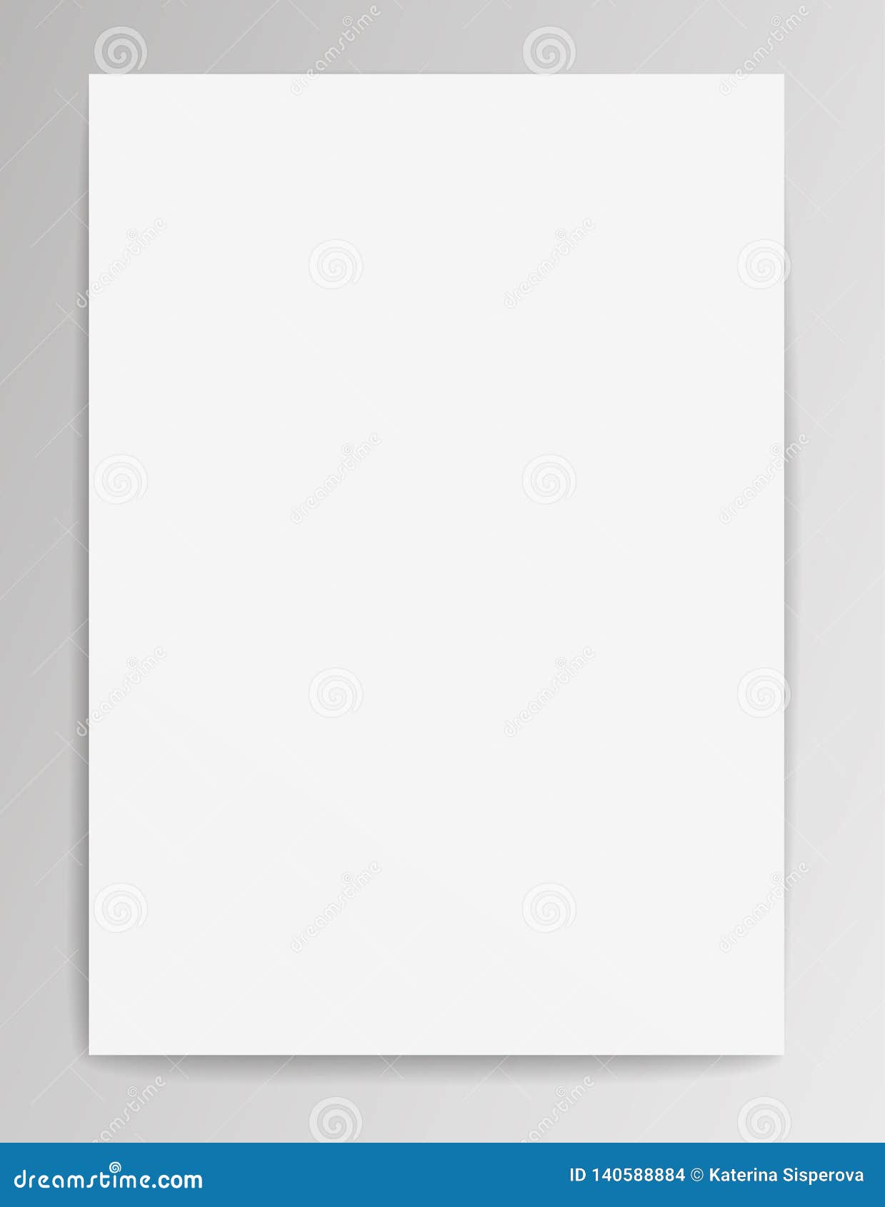 Sauberes Leeres Blatt Papier Des Vektors Mit Dem Realistischen Schatten