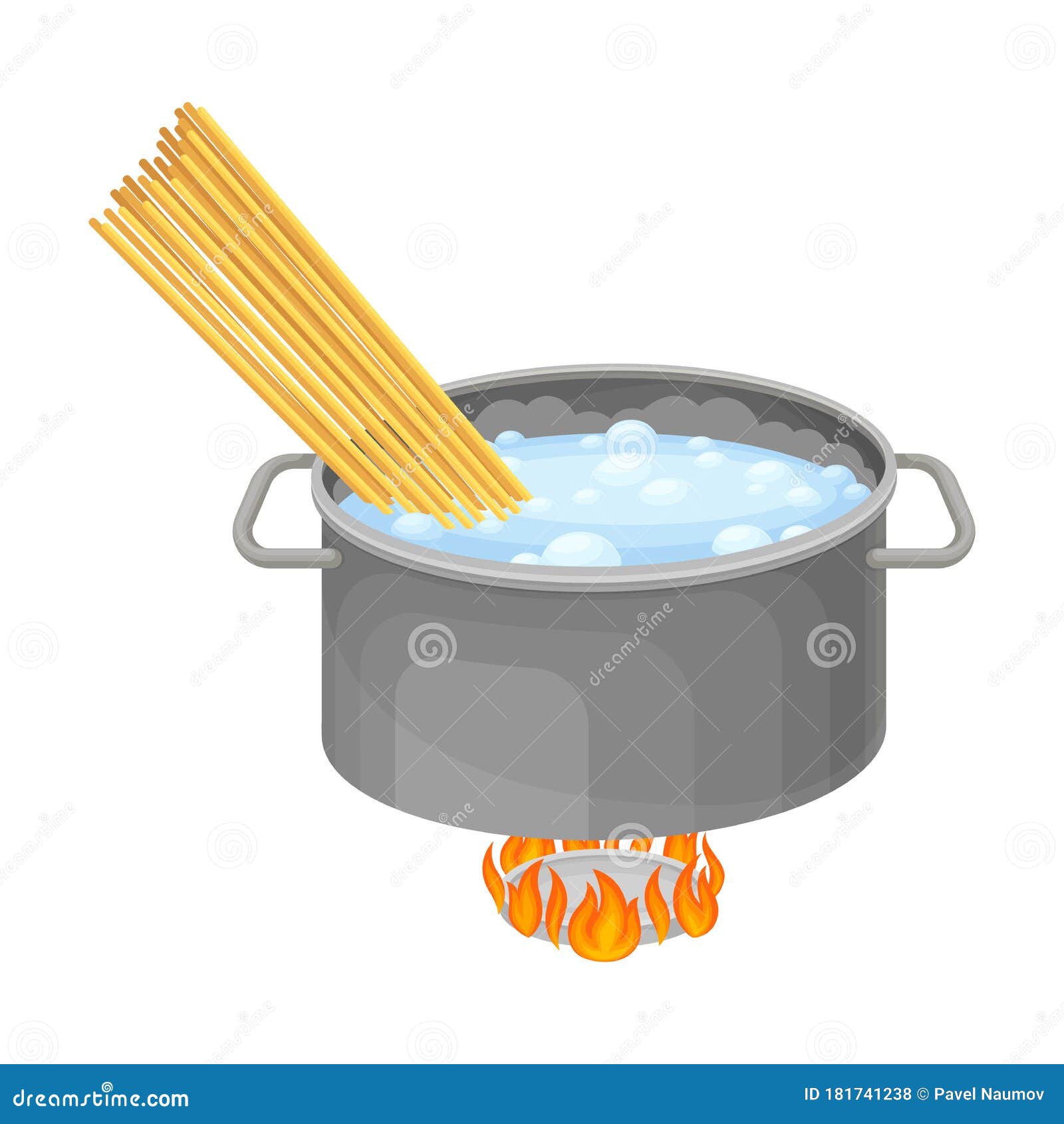 Saucepan with Boiling Water on Burner for Cooking Pasta Carbonara Vector  Illustration Stock Vector - Illustration of instruction, making: 181741238
