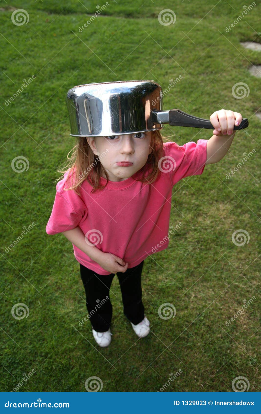 Saucepan on head stock image. Image of head, handle, grass 1329023