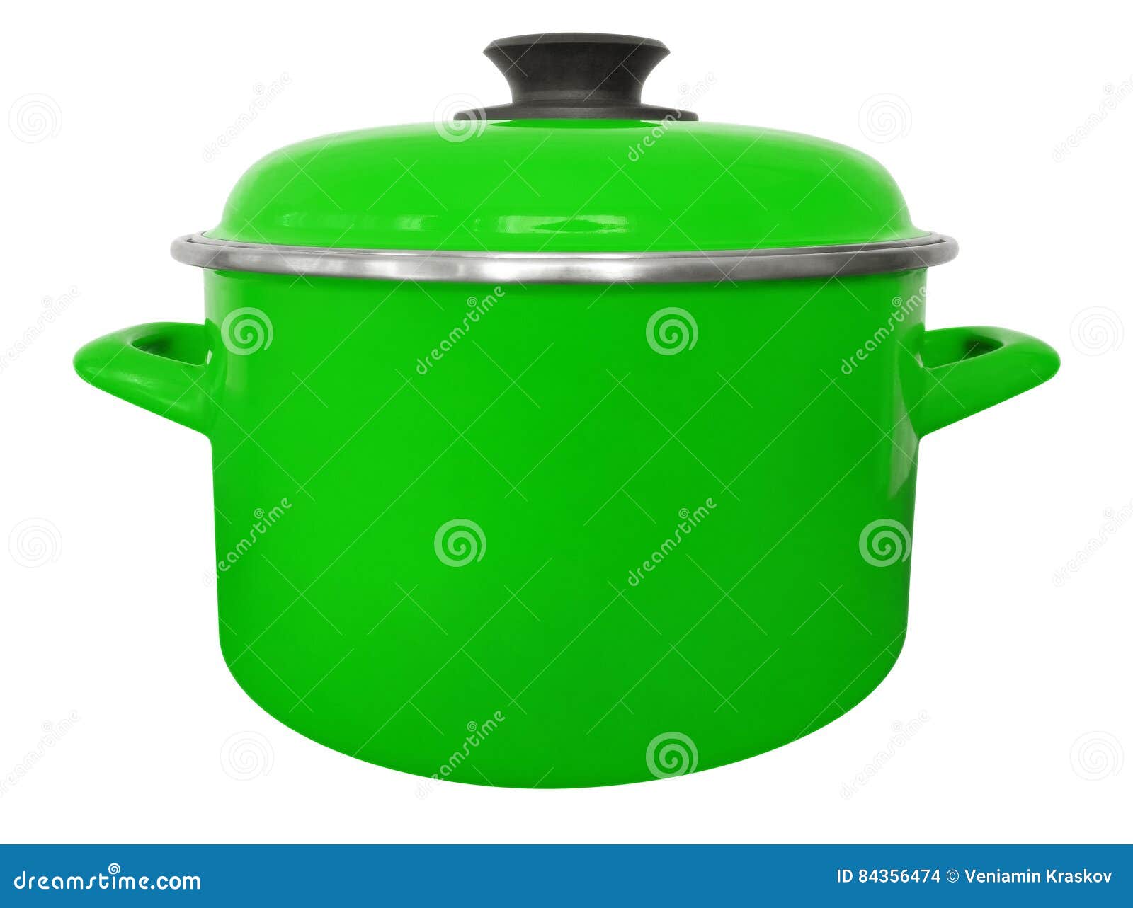 Saucepan isolated green stock photo. Image of cover 84356474
