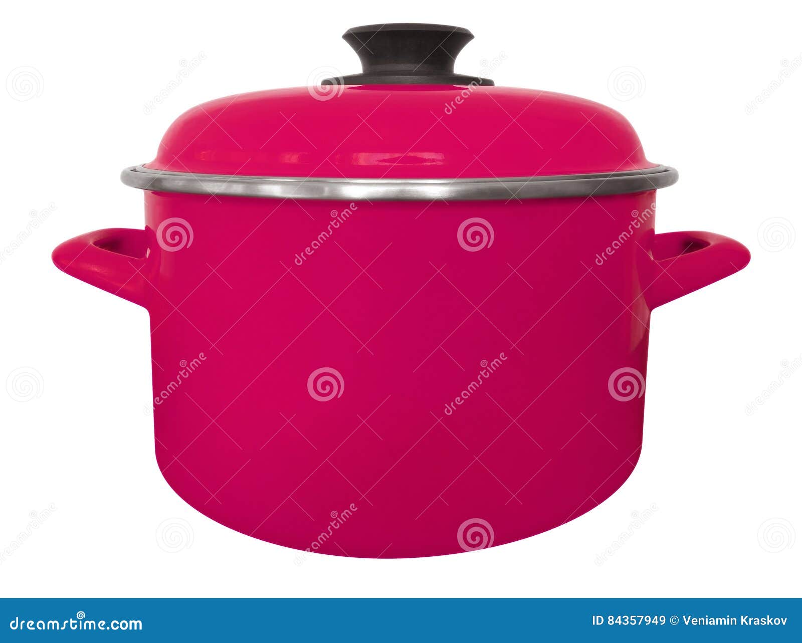 Saucepan isolated pink stock image. Image of casserole 84357949